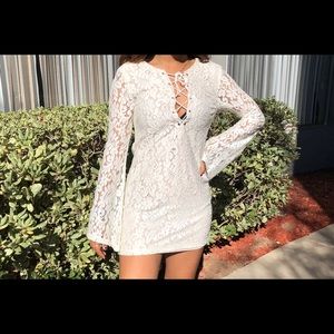 Short white mini dress